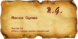 Macsa Gyoma névjegykártya